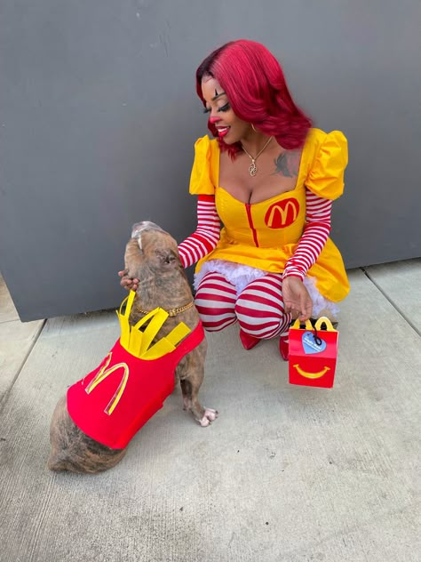 Custom costumes. Ronald McDonald. Halloween. Halloween 2021. McDonald’s Female Ronald Mcdonald Costume, Mcdonald’s Halloween Costumes, Mcdonald’s Costume, Mcdonalds Halloween Costumes, Female Ronald Mcdonald, Ronald Mcdonald Costume Women, Mcdonalds Costume, Ronald Mcdonald Cosplay, Mcdonald Costume