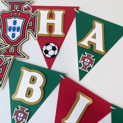 Soccer Portugal Happy Birthday Banner, Soccer Banner, Sports Soccer Portugal Party, Soccer Theme Party, Soccer Birthday Party Decorations - Etsy Soccer Birthday Party Decorations, Soccer Theme Party, Soccer Theme Parties, Soccer Birthday Party, Soccer Decor, Soccer Banner, Sports Party Decorations, Soccer Birthday Parties, Soccer Theme