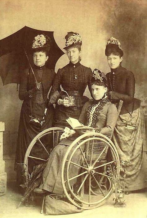 5 of the most common myths about disability are presented in this riveting post that is accompanied with photos! Enjoy, learn and share, please Photo Styles, Wheelchair Women, Wheel Chair, Olden Days, Victorian Photos, Rare Images, Disabled People, Common Myths, Edwardian Era