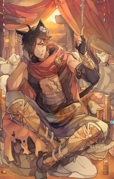 Male Kitsune Art, Wolf Superhero, Cat Boy, Japon Illustration, Anime Guys Shirtless, Cat Boys, Dnd Art, Cool Anime Guys, Valerian