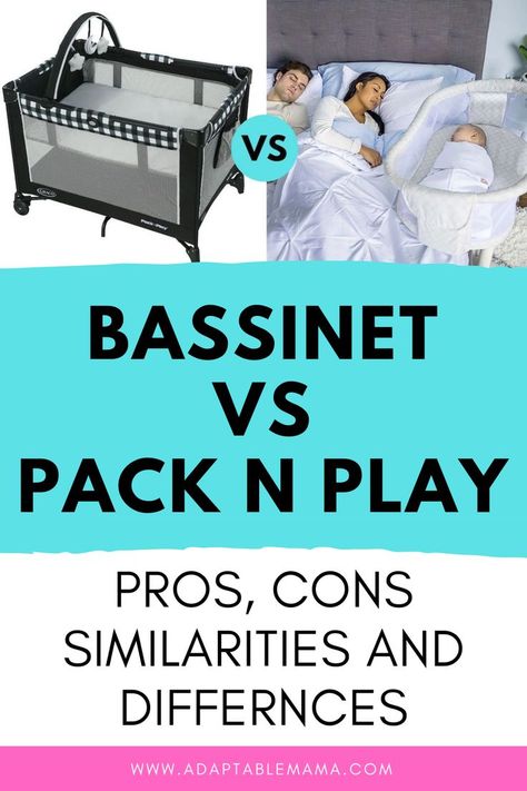 Bassinet vs pack n play: which should you get for your baby? Decide which is better by reading up their similarities, differences, pros and cons plus what type of family suits a bassinet vs pack n play (or both!) best by clicking on the pin. Best Pack N Play, Pack N Play Bassinet, Baby Pack And Play, Pack N Play, Pack And Play, Similarities And Differences, Norway Travel, Which Is Better, Breast Pumps