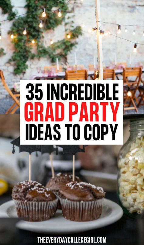 Graduation Party Ideas Graduation Dessert Bar, Graduation Deserts, Dessert Table Graduation Party, Graduation Party Buffet, Graduation Party Snacks, High School Graduation Party Themes, Graduation Snacks, Creative Graduation Party Ideas, Dessert Table Graduation