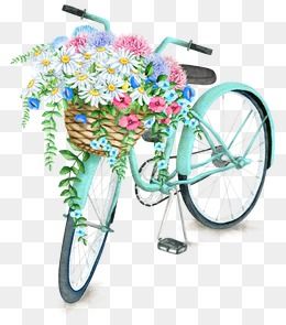 Aesthetic Bicycle, Bicycle Clipart, Basket Aesthetic, Clipart Aesthetic, Basket Clipart, Aesthetic Clipart, Bicycle Baskets, Bicycle Painting, Bicycle Basket