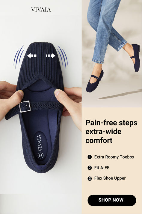 Prioritize your foot health with the unique insole design and adjustable instep strap of Margot Mary-Jane Flats. Wherever you're headed, elevate your style with VIVAIA!✅Wide toe-box perfect for wide feet and bunions✅Arch support, all-day comfort✅Soft heel padding, no rubbing or blisters✅Free Shipping & Returns #boots #loafers #sandals #heels #flats #shoes #womensfashion #womensshoes #fashion #outfits #ootd #sustainable #archsupport #ecofriendly #bunions #autumn #summer #spring #backtoschool Vivaia Flats, Spring Halloween, Cute Professional Outfits, Soft Heels, Comfy Walking Shoes, Mules Sandals, Insole Design, Stunning Shoes, Most Comfortable Shoes