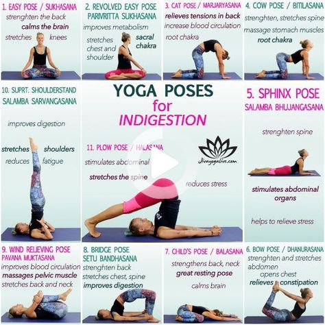 Yoga For Gas, Yoga Infographic, Yoga Poses For Digestion, Muscle Stretches, Best Yoga Poses, Stomach Muscles, Mommy Workout, Easy Yoga Poses, Cool Yoga Poses