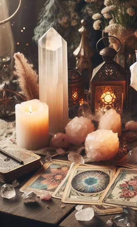 Witch Table Aesthetic, Summer Witch Wallpaper, Prophetess Aesthetic, Shaman Altar, Mystic Aesthetic, Green Witch Aesthetic, Witchy Christmas, Witches Cottage, Spiritual Photos