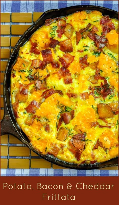 Plain Pasta, Cheddar Frittata, Bacon Frittata, Potato Bacon, Rock Recipes, Bacon Potato, Cooked Pasta, Grilled Sausage, Frittata Recipes