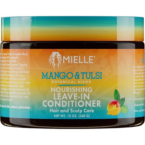 Mielle Organics Mango & Tulsi Nourishing Leave-In Conditioner Afro Beauty, Mixed Girl, Mielle Organics, Hair Repair Treatments, Vitamin C And Zinc, Cleansing Conditioner, Botanical Leaves, Scalp Health, Wavy Curly Hair