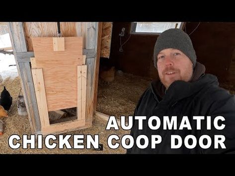 (2671) Automatic Chicken Coop Door DIY - YouTube Coop Door Diy, Automatic Chicken Door, Chicken Door, Chicken Coop Door, Coop Door, Automatic Chicken Coop Door, Door Diy, Linear Actuator, Chicken Coops