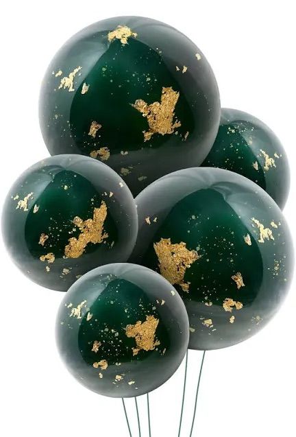 Dark Green Balloons, Dark Green Academia, Marble Party, 36 Inch Balloons, Bobo Balloons, Green Academia, Green Balloons, Green Balloon, Golden Birthday