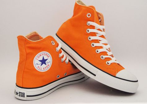 Orange Converse Outfit, Orange Converse, Paint A Picture, Blue High Tops, Aesthetic Orange, Birthday Aesthetic, Orange Sneakers, All Stars Converse, Outfits With Converse