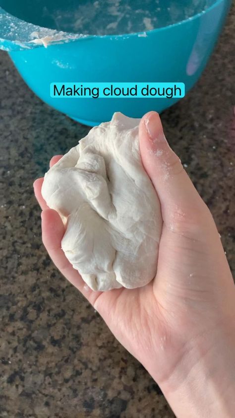 Making cloud dough in 2022 | Cloud dough, Cloud dough recipes, How to make dough Moon Dough, Cloud Dough Recipes, How To Make Clouds, Easy Slime Recipe, How To Make Dough, Diy Slime Recipe, Cloud Dough, Diy Clouds, Dough Recipes