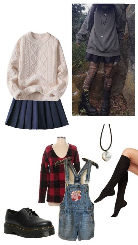 skirt, sweater, dark, overalls, cute, girly, grunge Toga Himiko