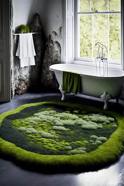 Plant Terrarium Ideas, Moss Bath Mat, Bath Mat Diy, Moss Rug, Living Room Aesthetics, Plant Terrarium, Terrarium Ideas, Moss Terrarium, Room Aesthetics