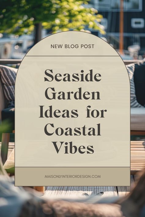 Explore seaside garden ideas incorporating ocean-inspired decor and water-friendly plants, perfect for creating a charming coastal outdoor space. Nautical Garden Decor, Modern Coastal Garden, Coastal Backyard Landscaping, Coastal Landscaping Ideas Beach Gardens, Coastal Front Yard Landscaping, Coastal Front Yard, Seaside Garden Ideas, Coastal Landscaping Ideas, Nautical Landscaping