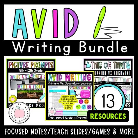 Avid Middle School, Wicor Strategies, Avid Strategies, Workshop Activities, High School Writing, Argumentative Writing, School Writing, Picture Prompts, Secondary Source