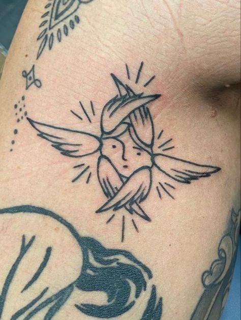 Coptic Tattoos, Angel Mosaic, Holy Tattoos, Imago Dei, Catholic Tattoos, Body Modification, Stick And Poke, Orthodox Christianity, Black Ink Tattoos