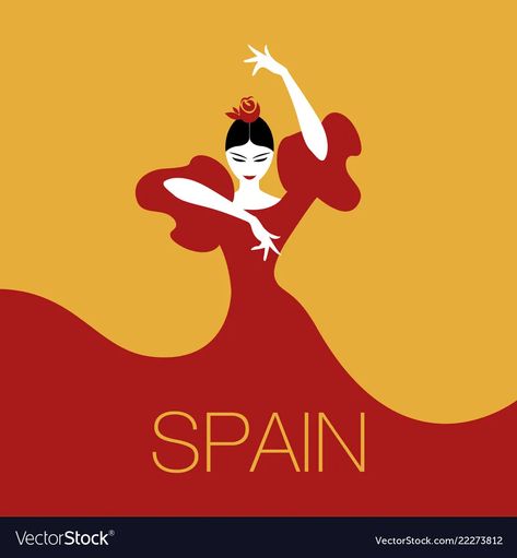 Spain Flamenco, Dance Vector, Don Jose, Spanish Posters, Dancer Painting, Graphic Design Style, Dancer Poses, Dancer Pose, Spanish Dancer