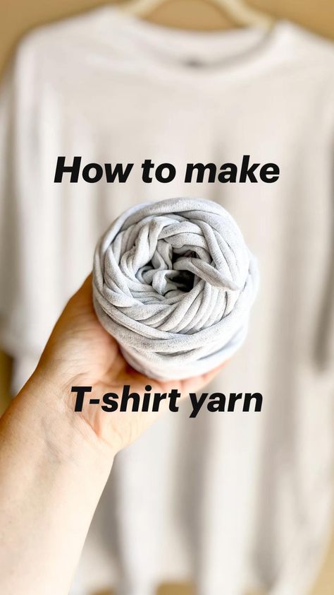 If you’ve ever wondered how to make t-shirt yarn yourself, you’re in the right place! Making your own t-shirt yarn is a fun and eco-friendly way to upcycle old t-shirts that you no longer wear. This yarn can be used for a variety of crafts, from crocheting and knitting to weaving and macrame.

If you’ve ever wondered how to make t-shirt yarn yourself, you’re in the right place! Making your own t-shirt yarn is a fun and eco-friendly way to upcycle old t-shirts that you no longer wear. This yarn can be used for a variety of crafts, from crocheting and knitting to weaving and macrame. Scroll down for some crochet project ideas for t-shirt yarn. Here's a step-by-step guide on how to make your own t-shirt yarn:

1. Choose your t-shirts: Look for old t-shirts that are made of cotton or jersey kn Old Clothes Diy Upcycling, Crochet Project Ideas, T Shirt Refashion, Old Clothes Diy, Yarn Guide, T Shirt Upcycle, Place Making, Crochet T Shirts, Upcycle Shirt