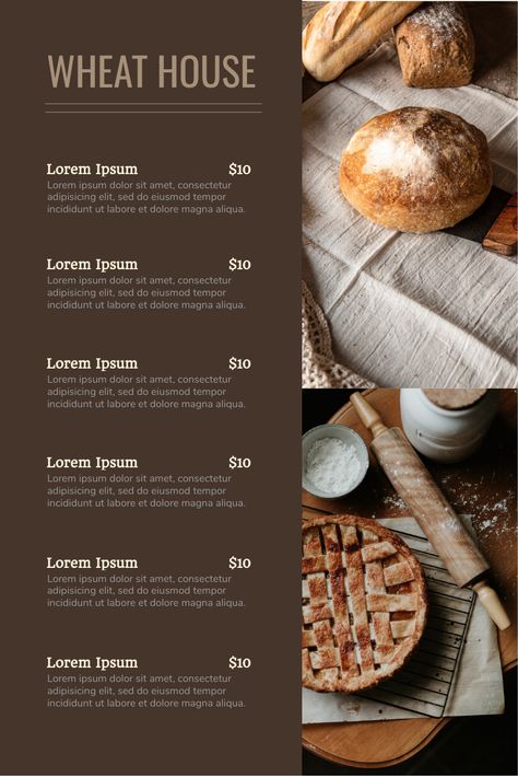 Create your menu with this template. It is beautiful and professionally-designed, and meet your design need perfectly. Menu Design Ideas Templates, Cafe Menu Design, Bakery Menu, Menu Design Template, Food Menu Design, Menu Book, Cafe Menu, Bakery Shop, Cake Lover