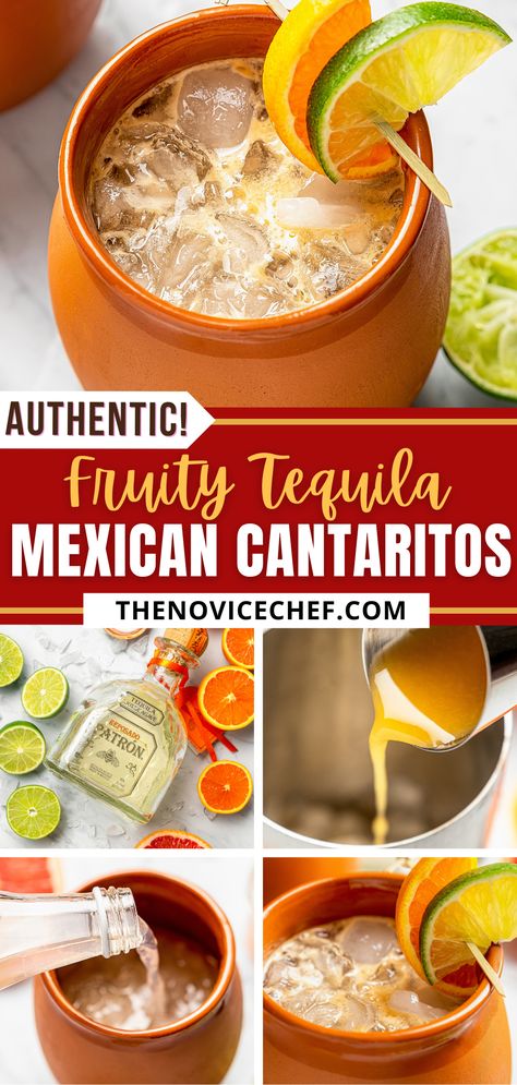 Jamaica Mexican Drink, How To Make Cantaritos, Mexican Alcoholic Drinks Parties, Hornitos Tequila Drinks Recipes, Hornitos Tequila Drinks, Jose Cuervo Drinks Recipes, Tajin Cocktails, Tequila Drinks At The Bar, Cantarito Recipe