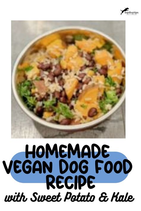 Homemade Vegan Dog Food Recipe with Sweet Potato & Kale Sweet Potato And Kale, Vegetarian Dog Food Recipe, Vegan Dog Food, Dog Food Recipe, Sweet Potato Kale, Vegan Dog, Dog Diet, Dog Tips, Wet Dog Food