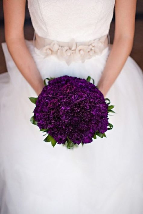 purple carnations look great... wedding flower bouquet, bridal bouquet, wedding flowers, add pic source on comment and we will update it. www.myfloweraffair.com can create this beautiful wedding flower look. Purple Carnation Bouquet, Deep Purple Wedding, Dark Purple Wedding, Purple Carnations, Carnation Bouquet, Purple Bouquets, Purple Bridal Bouquet, Purple Wedding Bouquets, Beautiful Wedding Flowers