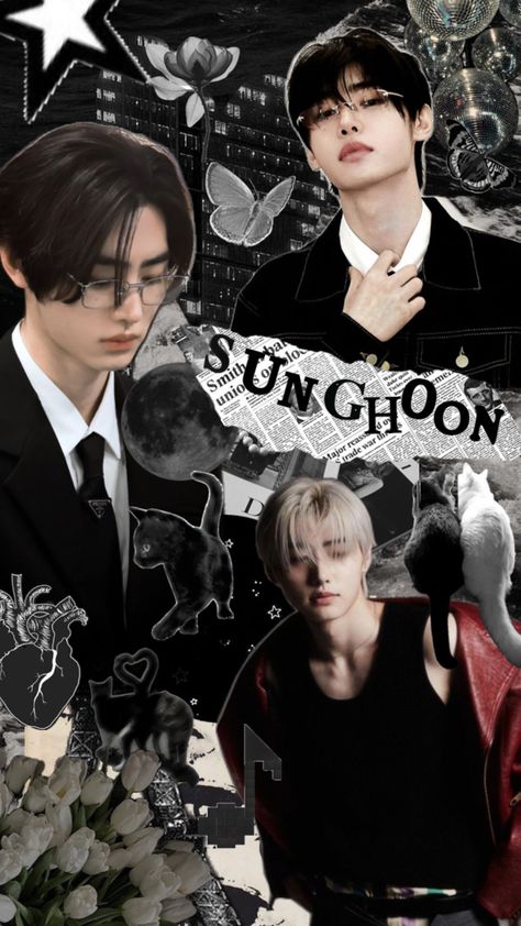 Sunghoon collage Sunghoon Collage, Enhypen Members Park Sunghoon, Cool Kpop Wallpapers, Penguin Wallpaper, Iphone Wallpaper Music, Kpop Iphone Wallpaper, Sung Hoon, Cute Selfie Ideas, Kpop Guys