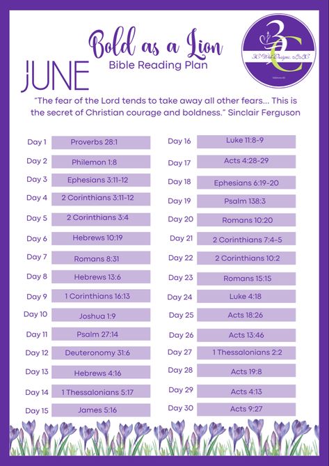 "📖 Join us for the June 30 Days of Boldness Bible Reading Challenge! 🌟 Let's dive into God's Word together and discover the power of bold faith. Are you ready to be inspired, challenged, and transformed? Let's embark on this incredible journey and embrace the courage that comes from knowing Him! #30DaysOfBoldness #BibleReadingChallenge #FaithInAction" June Bible Reading Challenge, June Bible Challenge, 30 Day Bible Challenge For Women, Bible Reading Challenge, Bold As A Lion, Womens Bible, Bold Faith, June Challenge, Scripture Writing Plans