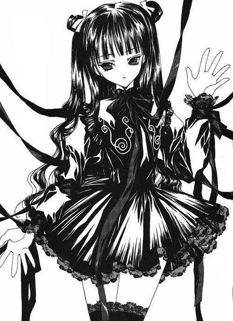 Black Emo Girl, Photo Anime, Anime Goth, Anime Photo, Gothic Dolls, Gothic Anime, Gothic Girls, Gothic Art, Dark Anime