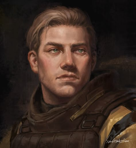 Sci Fi Character Art Male Soldier, Russian Character Design Male, Modern Soldier Character Art, Male Soldier Art, Soldier Rpg, Fallout Character Art, Soldier Portrait, Sci Fi Character Art, Fallout Concept Art