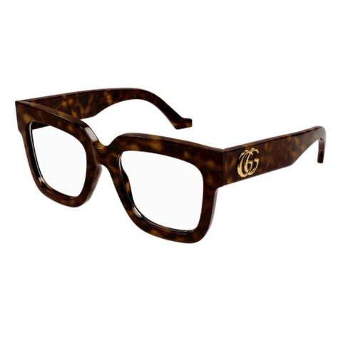 GUCCI - GG1549O-002 - PARIS LUNETIER Tortoise Shell Glasses, Cosy Outfit, Versace Eyeglasses, Cartier Sunglasses, Gucci Glasses, Y2k Accessories, Ray Ban Glasses, Gg Logo, Womens Glasses