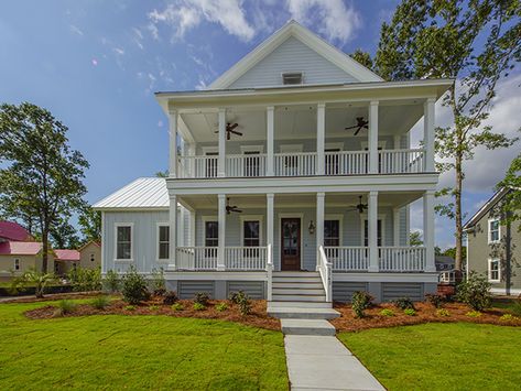 Carolina Park Floor Plans - Wando Riverside Stacked Porch House Plans, Farmers Porch, Stacked Porches, Porch House Plans, Mount Pleasant Sc, Porch Flooring, Modern Farmhouse Plans, Mount Pleasant, New Home Construction