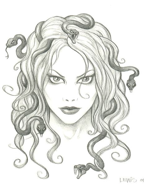 "Scott Lewis" Medusa - inspiring material for a future tattoo.:) I love the idea of a beautiful Medusa. Medusa Artwork, Medusa Drawing, Medusa Hair, Medusa Art, Medusa Tattoo, Face Sketch, A Drawing, Pencil Drawing, Community Art