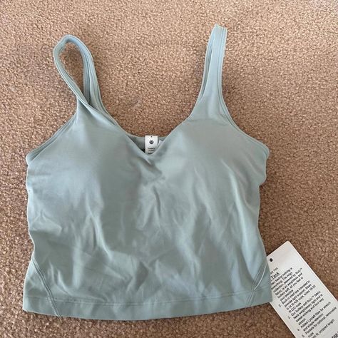 Lululemon Align Tank - Silver Blue - Nwt Size 4 Built-In Shelf Bra For Added Support And Coverage Pockets For Optional, Removable Cups Bd Ideas, Shoes Wishlist, Lulu Outfits, Align Tank, Lululemon Align Tank, Lululemon Outfits, Bday Gift, Shoe Wishlist, Gift Inspo