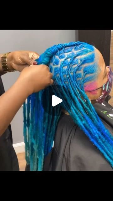 Hair Fashion/Discussions on Instagram: "Perfect?? How about living life in colors😍✂️: styling colored locs🔥🔥👉 ______Follow, @letstalkhairs for dopest hairstyles, hair fashion and discussions 

📩DM FOR DIFFERENT PROMO/ADS PACKAGES AVAILABLE

______________________

✂️Featured stylist: @hairbyrell
📍: Capitol Heights, MD 
DM HER👆 FOR THIS STYLE

______________________

IGNORE

braids #braidstyles  #hair  #naturalhairstyles     knotlessbraids #protectivestyles locstyles locstylist 
DMV locs 
DMV hairstylist 
#letstalkhairs 
#letstalkhairscapitolheightslocs" Feed In Loc Styles, Braided Locs Styles For Women, Blue Locs Black Women, Dmv Hairstylist, Colored Locs, Locs Hairstyles, Hair Fashion, Loc Styles, Living Life