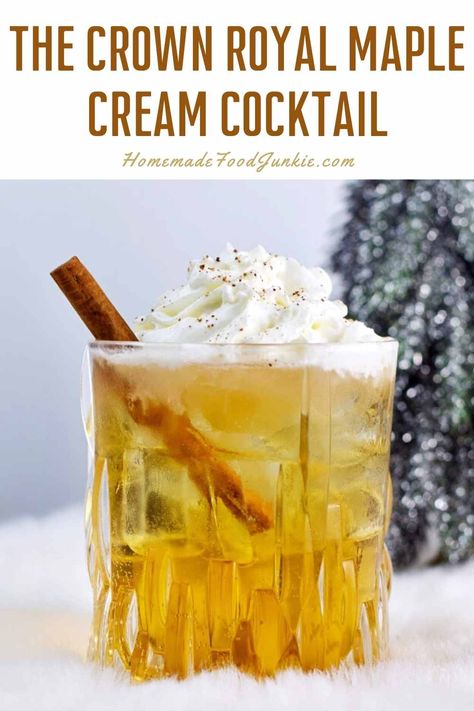 Our Crown Royal Maple Cream Cocktail brings in the warm and cozy vibes for winter. Enjoy the blend of Crown Royal Maple Whiskey, vanilla and whipped cream vodkas, combined with cream soda. Vanilla Drink Recipes, Salted Caramel Drinks, Crown Vanilla, Crown Drink, Maple Cocktail, Whiskey Drinks Recipes, Vanilla Drinks, Crown Royal Drinks, Caramel Drinks