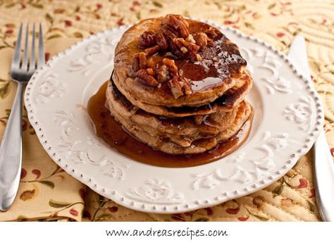 Pecan Pancakes with Butter Pecan Syrup Banana Pancakes Easy, Oatmeal And Banana, Pecan Syrup, Butter Pecan Syrup, Pecan Pancakes, Stack Of Pancakes, Banana Pancakes Recipe, Pancake Stack, Pecan Recipes