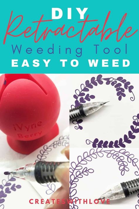 Cricut Weeding Tool Hacks, Best Tweezers, Wedding Tools, Kid Friendly Crafts, Weeding Tools, Diy Vinyl, Cricut Tutorials, Tool Hacks, Pen Tool