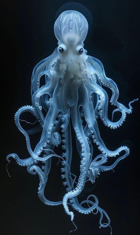 Deep Water Animals, Rare Sea Creatures, Unique Sea Animals, Real Octopus Pictures, Octopus Photos National Geographic, Unique Sea Creatures, Ocean Animals Aesthetic, Deep Sea Creatures Art, Deep Sea Aesthetic