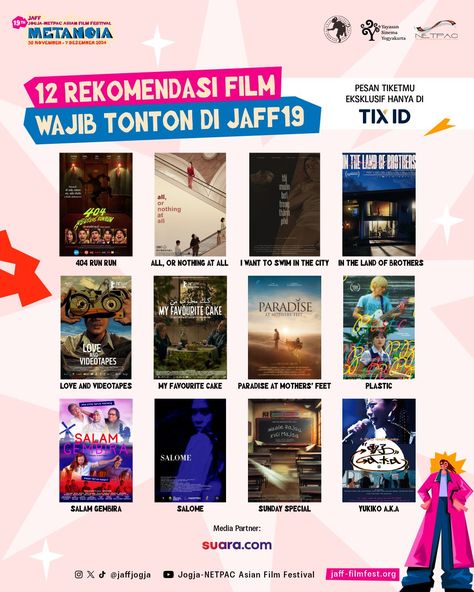 12 Rekomendasi Film Wajib Nonton di JAFF19! Amankan tiketmu sekarang juga! Cek jaff-filmfest.org! #JAFF19 #JAFF2024 #JAFFJogja All Or Nothing, All I Want, Swimming, Social Media, Media, Film