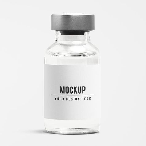 Injection glass bottle label mockup with... | Free Psd #Freepik #freepsd #mockup #medical #hospital #bottle Label Mockup, Mockups Free, Medical Business, Free Psd Mockups Templates, Free Label, Medicine Bottles, Psd Mockup Template, Glass Vials, Bottle Mockup