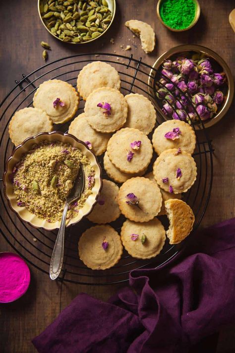 Thing Aesthetic, Holi Recipes, Spoon Cookies, Making Ghee, Ice Cream Cookie Sandwich, Eggless Baking, Baked Rolls, Shortbread Recipes, Buttery Cookies