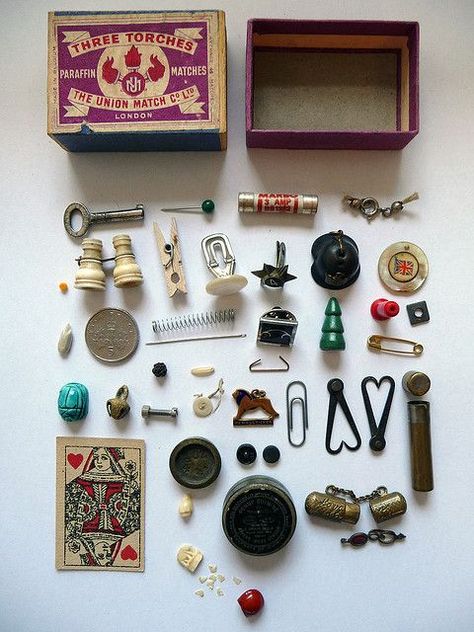 Things Organized Neatly, Matchbox Crafts, Matchbox Art, Tiny World, Maximalism, Mini Things, Tiny Treasures, Shadow Boxes, Travelers Notebook