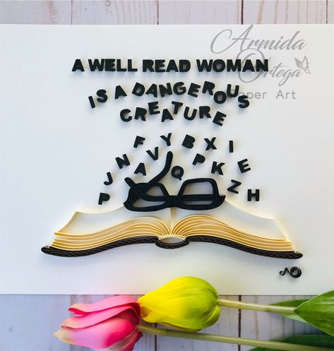 An open book with reading glasses and letters. Quilling Outlines, Well Read Woman, An Open Book, Quilling Ideas, Well Read, Handmade Paper Crafts, Diy Crafts Paper Flowers, Quilling Patterns, Baby Center