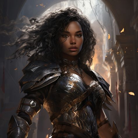 Gothic Fantasy Art, Female Knight, Female Character Inspiration, Black Art Painting, Fantasy Portraits, Knight Art, Black Characters, Black Anime Characters, Warrior Girl