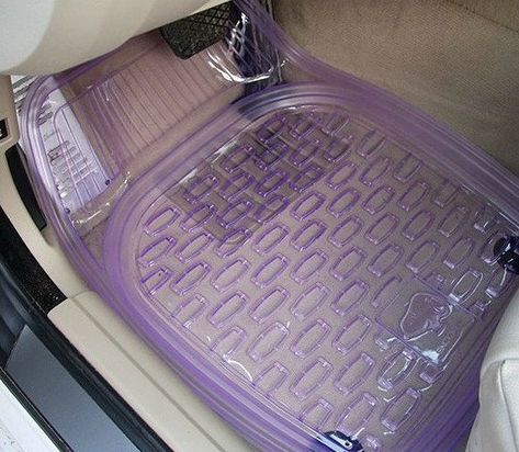 $96.32 Cheap Clear PVC Plastic Universal Vehicle Auto Foot Carpet Car Floor Mats 5pcs Sets - Purple Girly Car Accessories, Car Deco, Purple Car, Custom Car Interior, Cool Car Accessories, Pimped Out Cars, Girly Car, Cute Car Accessories, Car Mods