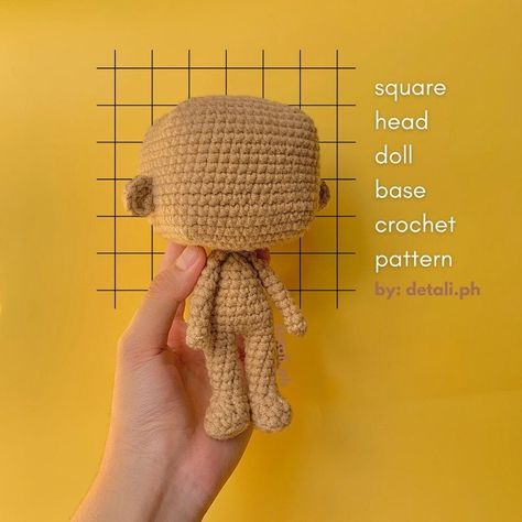 Designer Spotlight: Innovative Amigurumi Doll Patterns For Crocheters - KnitHacker Crochet Doll Base Pattern, Crochet Doll Base, Head Crochet, Doll Base, Square Head, Fun Crochet Projects, Yarn Sizes, Crochet Square, Crochet Doll Pattern