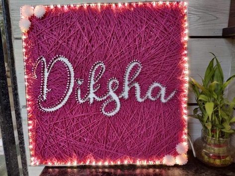 Gift a beautiful string art name plate to your friends, family or loved ones and make them feel happy. #jabwegift #stringartgifts #stringart #birthdaygift #anniversarygift #giftforlover #cutecouple #giftforgirl #giftforher #awesomegifts #giftforfriend #giftforgirlfriend #giftideas #giftforeveryone #giftsforall #artwork #lovegifts #lovers #couples Name String Art, String Art Names, Couple Name, String Art Diy, Loving Gifts, Feel Happy, String Art, Name Plate, Gifts For Girls