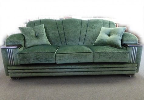 Art Deco Sofa Couch, Art Nouveau Couch, 1920s Decor, Art Deco Lounge, Deco Sofa, Bottom Heavy, Art Deco Sofa, Art Nouveau Furniture, Deco Chairs